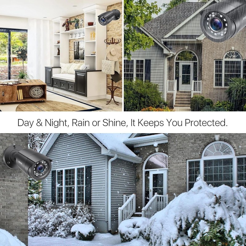 4 Outdoor WiFi Security Cameras 1080P Wireless with Night Vision