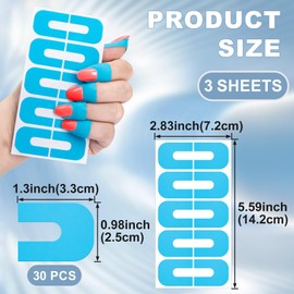 Hzopcw 30pcs Nail Polish Protectors, U-Shape Gel Cuticle Guards, Self-Adhesive Fingernails Stickers for Nail Art Manicure Painting- Blue
