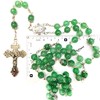 Rosary Beads Chaplet Green Natural Crystal Rosery Cross Catholic gifts