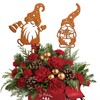 JYUECIAN Set of 2 Gnome Rust Garden Stakes Christmas Decoration,