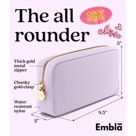 Embla Makeup Bag Travel Bag Pouch, Toiletry Bag, Makeup Organizer, Nylon Cosmetic Zipper Pouches, Clutch, Coin Purse, Storage Bag Organizer, Make up bags Mini, Small, Large Womens