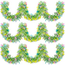 6 guirnaldas metálicas de Pascua con purpurina de 6.5 pies, guirnaldas gruesas de colores mezclados, guirnaldas metálicas de oropel brillante, decoraciones colgantes para decoración de fiestas