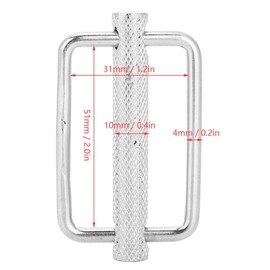 Alomejor Diving Belt Buckle 51 mm Stainless Steel Adjustable Metal Sliding Buckle for Underwater Diving Accessories