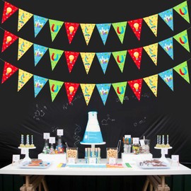 Wonmelody Science Party Decorations Science Birthday Banner Colorful Science Bunting Banner Multicolor Chemistry Lab Flag Sciencist Theme Garland for Birthday School Home Lab Week Party