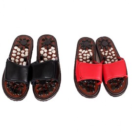 Unisex Pebble Acupressure Slippers for Health, Circulation & Fatigue Relief Massage Men's Indoor - Leather Acupressure Slippers 2ea