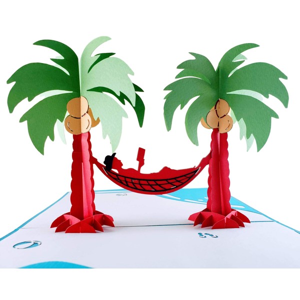 iGifts And Cards Funny Man Relaxes on Beach 3D Pop Up Greeting Card – Calm, Laughter, Happy, Cheer, Sunshine, Vacation, Birthday, Retirement, Father’s Day, BFF, Just Because, Miss You, Congratulations