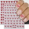 Multiple Shapes Bow Star Nail Stickers Red Bows Stars Nail