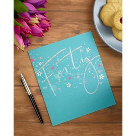 40th Birthday Card - Card for 40th Birthday - Birthday Card for Her - Happy 40th Birthday - Fortieth Birthday Card, Multicolor