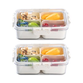 QCBF Divided Serving Tray with Lid-Snackle Box Charcuterie Container for Portable Snack Platters-Clear Organizer for Candy, lunch bento box,Perfect for Party,Travel(4 Compartments*2)