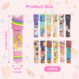 xolear Pack of 12 Classic Kaleidoscopes, Retro Kaleidoscopes Educational Toy, Children's Birthday Party Favours, Kaleidoscope Party Bags for New Year, Christmas, Classroom Prices (Random Colour)