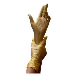 Guantes Nitrilo Metálicos Dorado Uniseal Sn Látex 100 Pzas