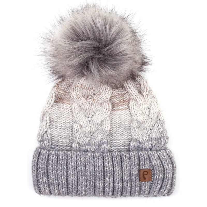 Faera Winter Hat - Warm Lined Faux Fur Bobble Hat