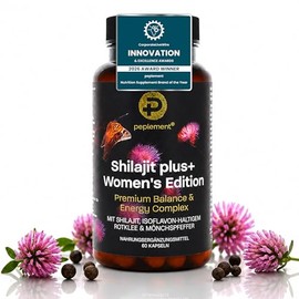 Shilajit plus+ Women's Edition - Premium Balance & Energy Complex for Women | With Shilajit, Red Clover & Monk Pepper | With Vitamins & Minerals | Vegan | Developed in Switzerland | 60 Capsules