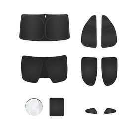 8PCS Window Shades for Honda Civic(2022-2025) Accessories – Full Coverage Sun Shade for Side Windows, Rear Triangular & Windshield – UV Protection & Privacy for Camping, Napping, Relaxing