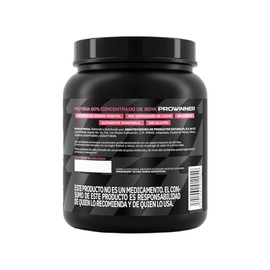 PROWINNER | Proteína 90%, Sabor Fresa, Proteína en Polvo de Concentrado de Soya, Suplemento Alimenticio, Apta para Vegetarianos, Sin Azúcar ni Gluten,