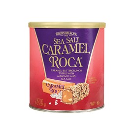 Almond Roca Pack of 4 Sea Salt Caramel Canisters - 10oz Individually Wrapped Candy - Caramel Buttercrunch Toffee - Gluten Free, Kosher, Chocolate