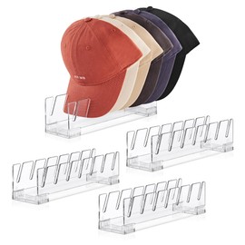 SMARTAKE Hat Stand for Baseball Caps, 4 Pcs Hat Organizer for 28 Baseball Caps, Hat Racks for Baseball Caps, Hat holder Display and Organizer for Bedroom, Closet, Dresser, Office