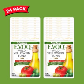 StarKist E.V.O.O. Yellowfin Tuna in Extra Virgin Olive Oil with Tomato Basil, 2.6 Oz, Pack of 24