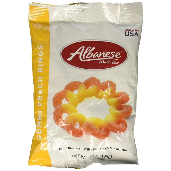 Albanese Gummy Peach Rings, 7 Oz