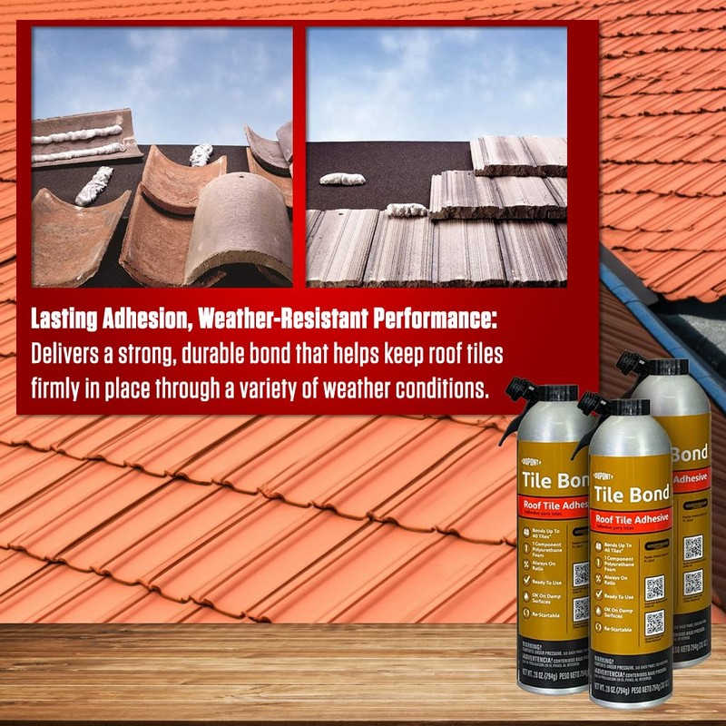 Tile Bond Roof Tile Adhesive 28oz with Reusable Straw and