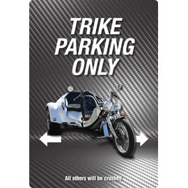 Tin Sign 20 x 30 cm Curved Trike Parking Only Decorative Gift Sign