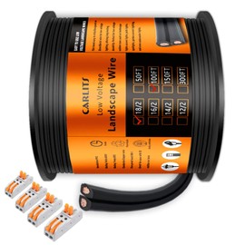 CARLITS 100 Feet 18/2 Low Voltage Landscape Lighting Wire 18 Gauge 2 Conductor 2PIN 18AWG Cable