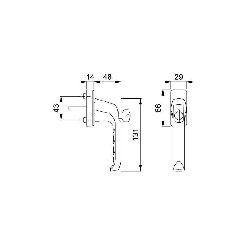 HOPPE Duraplus London Window Handle in Aluminium Bronze / Lockable