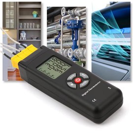 Temperature Meter Type K, Digital Thermocouple Thermometer TL-TK04 4-Channel K-Type Contact Digital Display Thermometer with Sensor for Industry Agriculture Meteorology Household, -50°C to 1350°C
