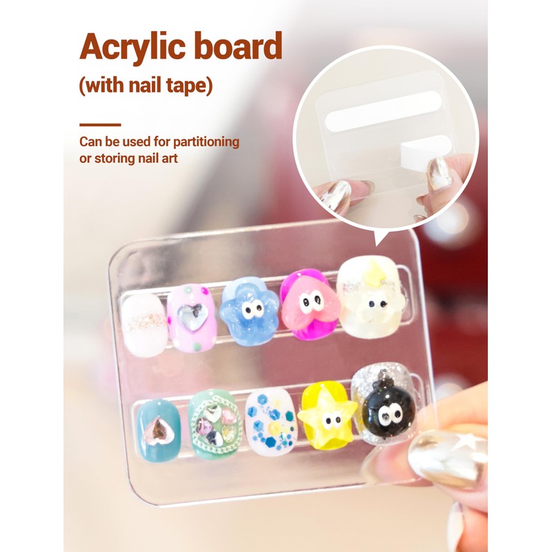 Makeup Organizer with Drawers,Press On Nail Organizer Storage Box with