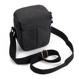 K-S-Trade Compatible With Canon IXUS 185 Camera Shoulder Carry Case Bag Shock Resistant Weather Protective Compact, Black + 16 GB Memory Card