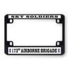 Sign Destination Metal Bike License Plate Frame Sky Soldiers 173Rd