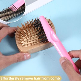 JJUNW 3Pcs Comb and Brush Cleaner Tool Set, Hair Brush Cleaner, Hairs Brush Cleaning Tool Hair Stylist Essentials, Self Cleaning Hair Brushes for Removing Hair and Dust Home or Salon Use