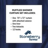 Stoneberry Home Ruffled Shower Curtain Set, Elegant 4-Piece Bathroom Ensemble
