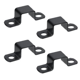 Risbay 4PCS Black Square Pipe Clamp Stainless Steel Square Tube Buckle Two Hole Pipe Straps Clamps for Water Pipes