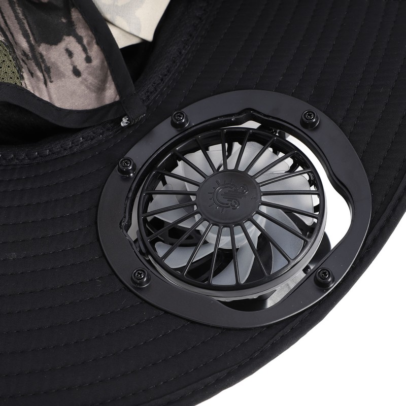 Wide Brim Solar Fan Hat Outdoor Fishing Sunscreen Quick Drying