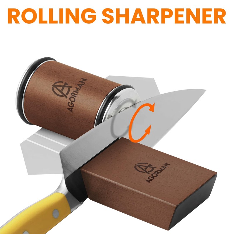 AGORMAN Rolling Knife Sharpener Kit,Diamond based Knife Sharpener Roller for