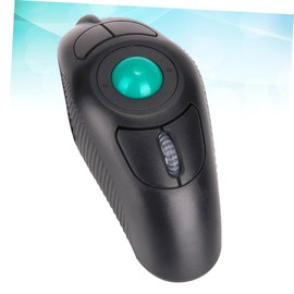 CAXUSD Ergonomic Wireless Trackball Port Handheld Thumb Controlled Gaming Mouse Black