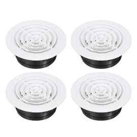 PATIKIL 6 Inch Round Air Vent Cover, 4 Pack ABS Rotatable Louver Soffit Vents Adjustable Ceiling Diffuser Grill Cover for Bathroom Kitchen Home Office Ventilation