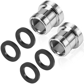 CONJURAIDE 2 Stück Wasserhahn Adapter M18 auf M22, Außengewinde Wasserfilter Wasseranschluss Schlauch Adapter Aufsatz mit 4 Gummidichtung Wasserhahnadapter für Wassersparzierung Wasserhahn