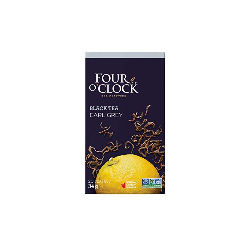 Four O'Clock Black Tea Earl Grey, Non-GMO, Kosher, Gluten-Free, 20