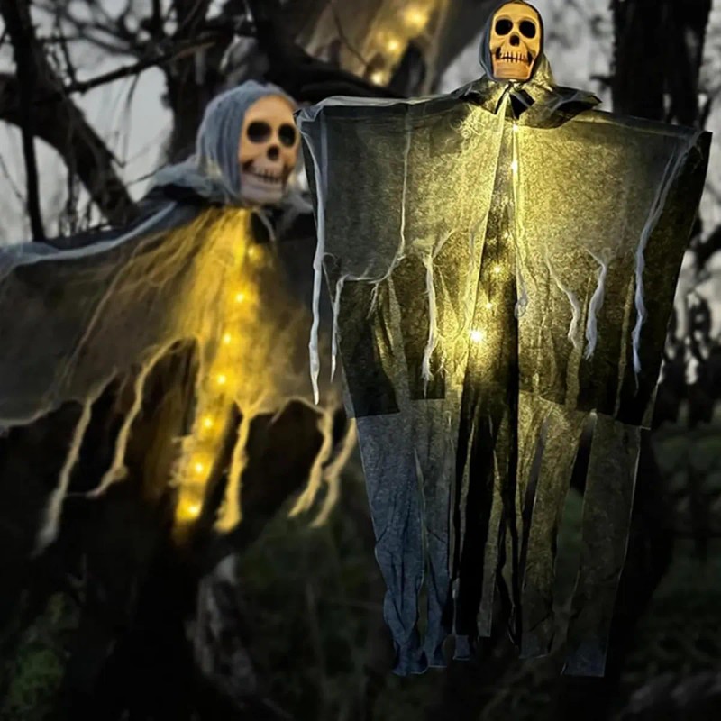 RICUVED - 2pcs Esqueletos Fantasma Colgante Halloween Decoración Y Luz