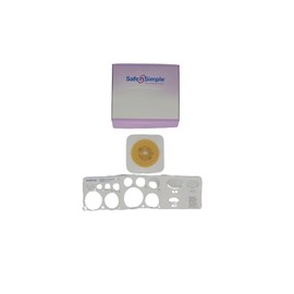 Safe n Simple 5" x 5" 2-Piece Ostomy Wafers with Tape Collar - Extended Wear Flat, 2 1/4" Flange, Cut to Fit, White - Ostomy Supplies - Ostomy Wafer - Ostomy Care Products - 5 Count