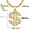 Riuziyi Gold Plated Chain with Crystal Dollar Sign Pendant Necklace,