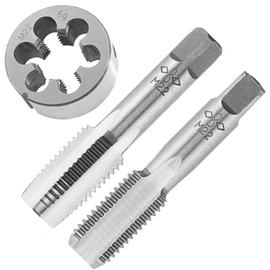Aceteel M22X2.5 Hand Tap and Die Set, M22X2.5mm Metric Threading Hand Tap and Round Threading Die Right Hand