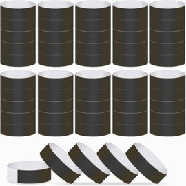 500 Pieces Paper Wristband, BetterJonny Disposable Wrist Straps Identification Wristbands Black Admission Bands Waterproof Paper Bracelets Wristbands for Events Party Bar