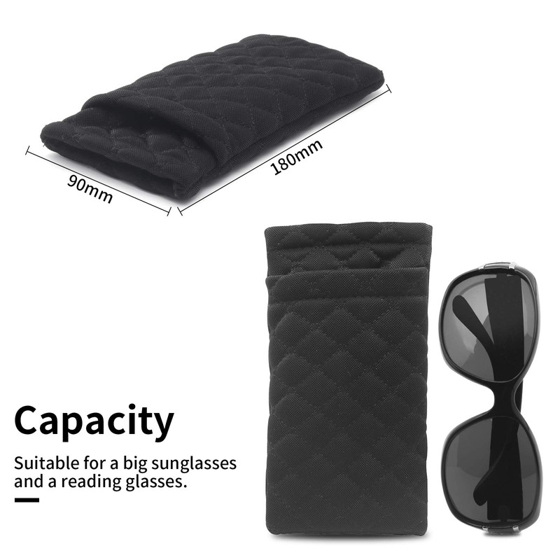 Face Shadow Double Glasses Case Soft Sunglasses Case Squeeze Top