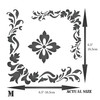 Accent Corners Stencil, 6.5 x 6.5 inch - Classic Flower