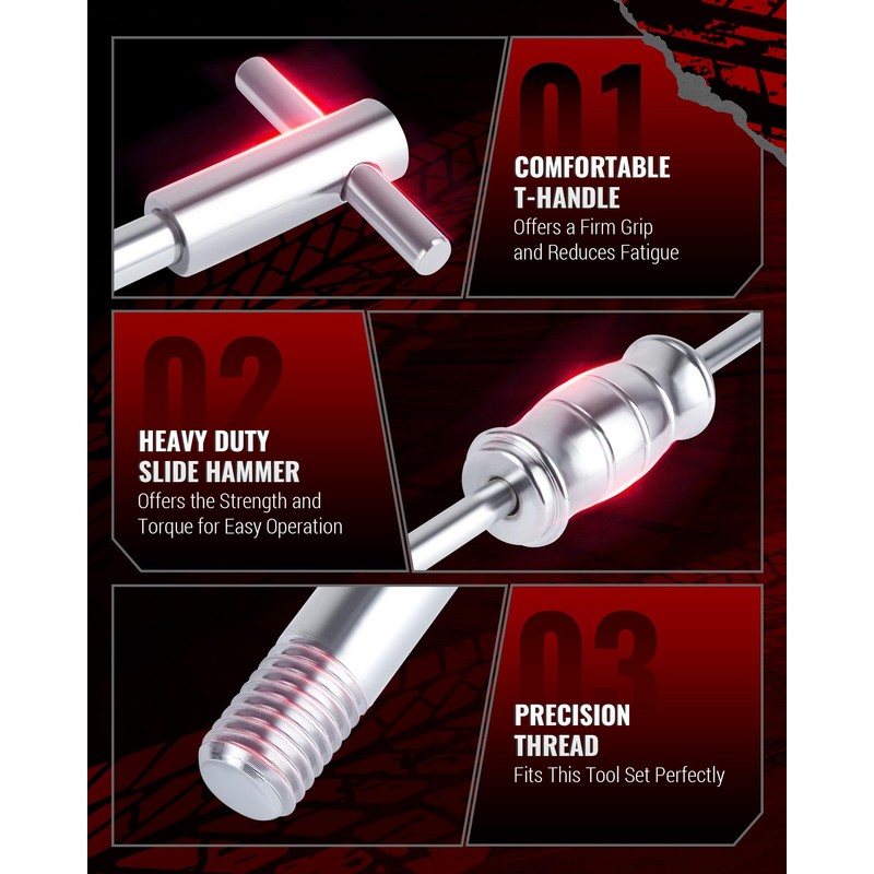 Reywoo Blind Hole Collet Bearing Puller Set, Slide Hammer Bearing