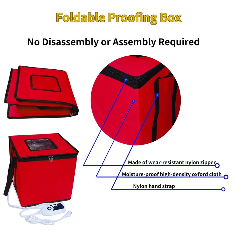 Bread Proofing Box Heated, Foldable Dough Proofer Temperature/Timer Control Sourdough