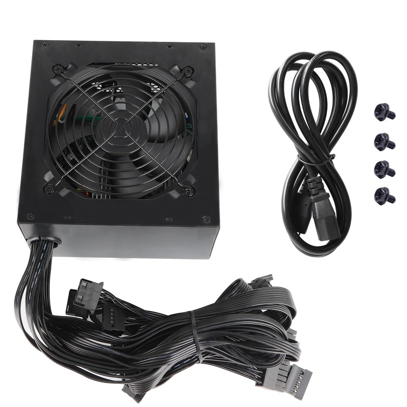 600w Power Supply ATX PSU Non-Modular with 6+2 Pin Connectors,120mm